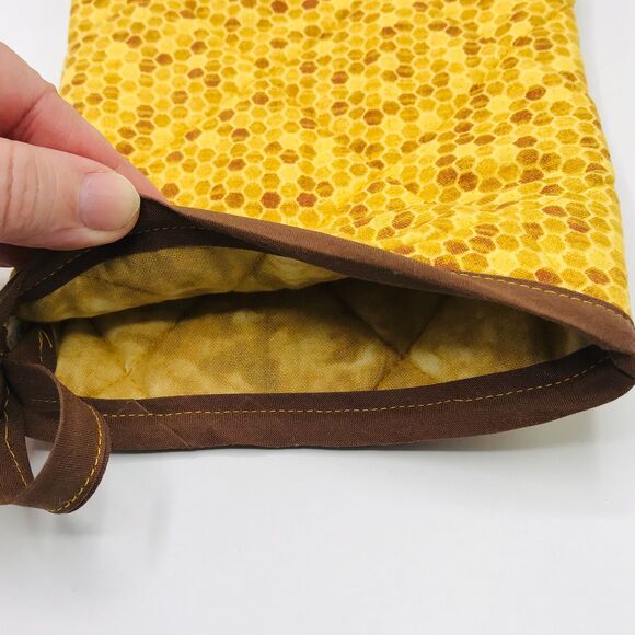 Oven Mitt, Square Potholder, Finger Hot Pad Honeycomb, Baking Gift Set of 3 - Picture 3 of 6